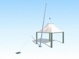 Sun shade structure 3d model preview