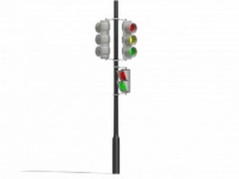 Public transport traffic light 3d model preview