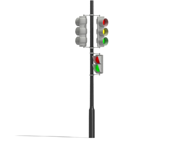 Public transport traffic light 3d rendering