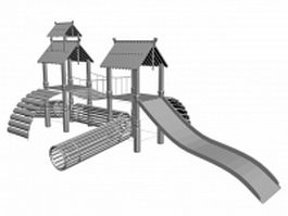 Kids outdoor playsets 3d model preview