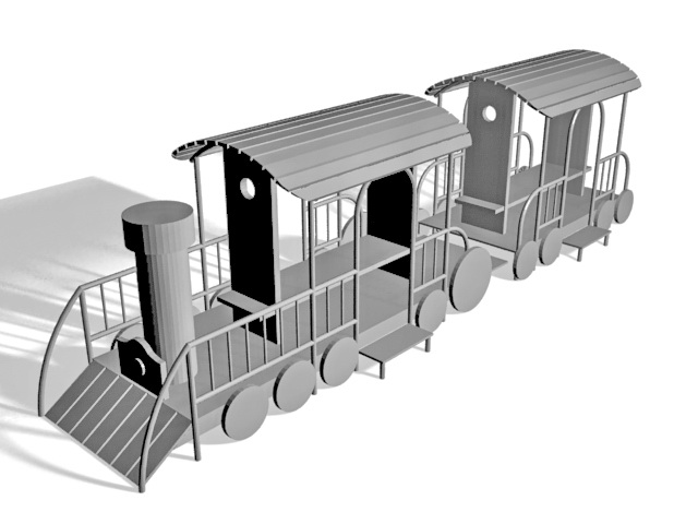 Train playground 3d rendering