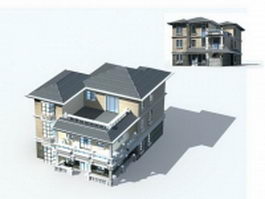 Luxury villa home 3d model preview