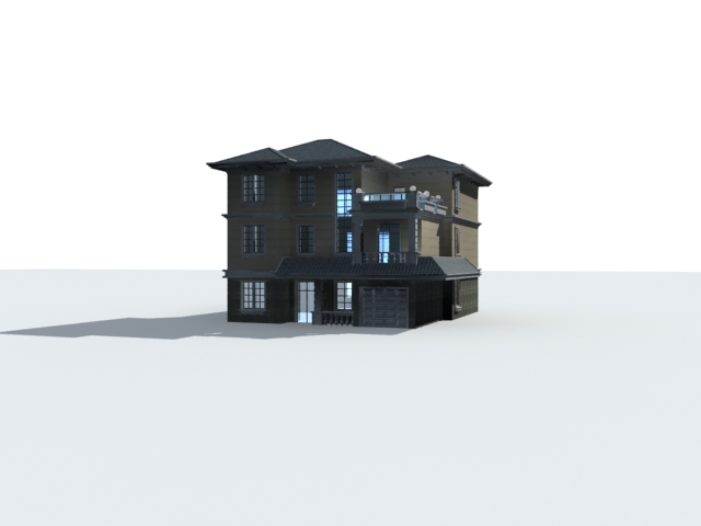 Luxury villa home 3d rendering