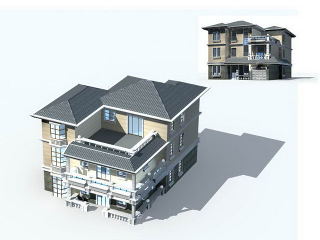 Luxury villa home 3d rendering