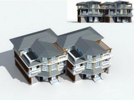 Row house design 3d model preview