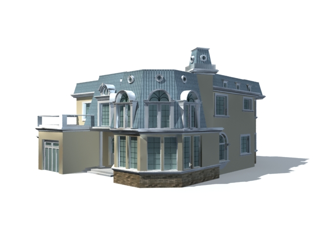 Villa home design 3d rendering