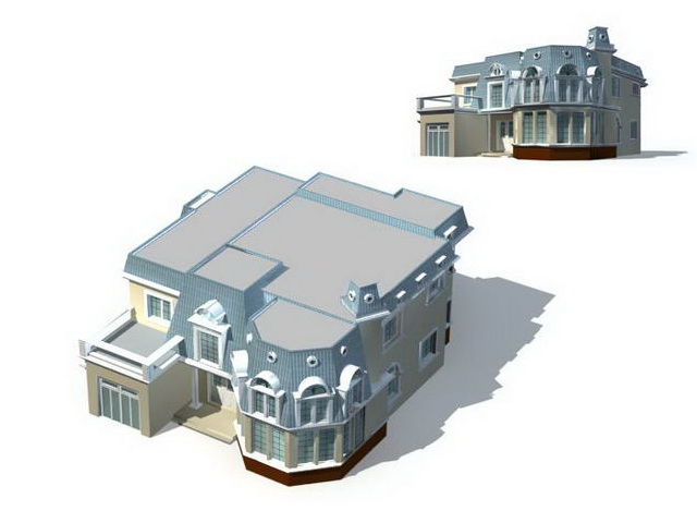 Villa home design 3d rendering