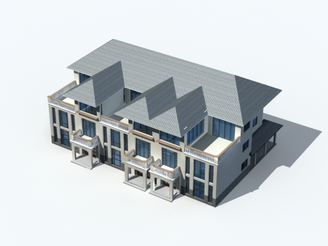 Modern town house 3d rendering
