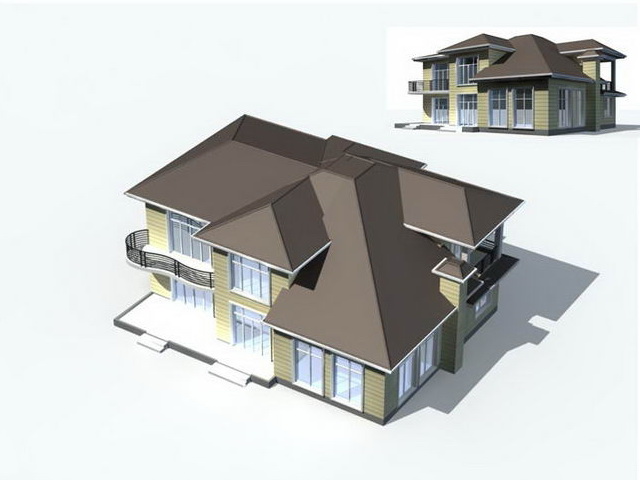 Seaside villa building 3d rendering