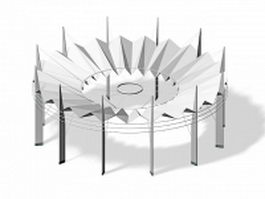 Modern silver pergola 3d preview