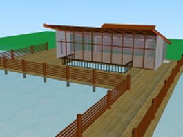 Lakeside pavilion architecture 3d preview