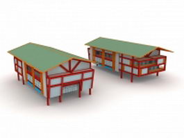 Stilted house building 3d model preview