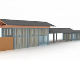 Glass park shelter 3d model preview