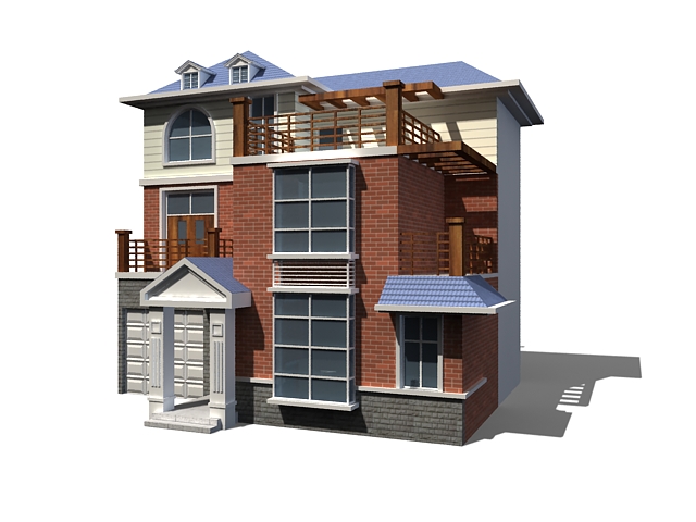 Various house type buildings 3d rendering