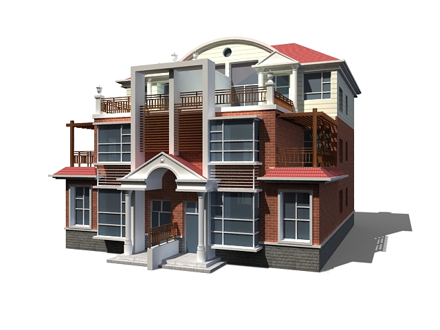Various house type buildings 3d rendering