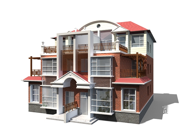 Modern townhouse units 3d rendering
