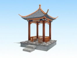 Chinese pavilion 3d model preview