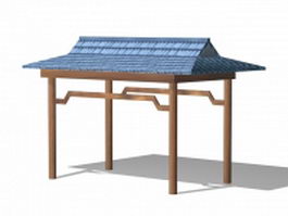Patio garden gazebo 3d model preview