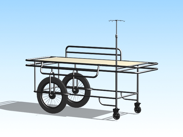 Medical transport stretcher 3d rendering