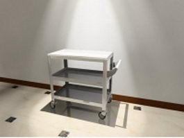 Hospital utility cart with wheels 3d preview