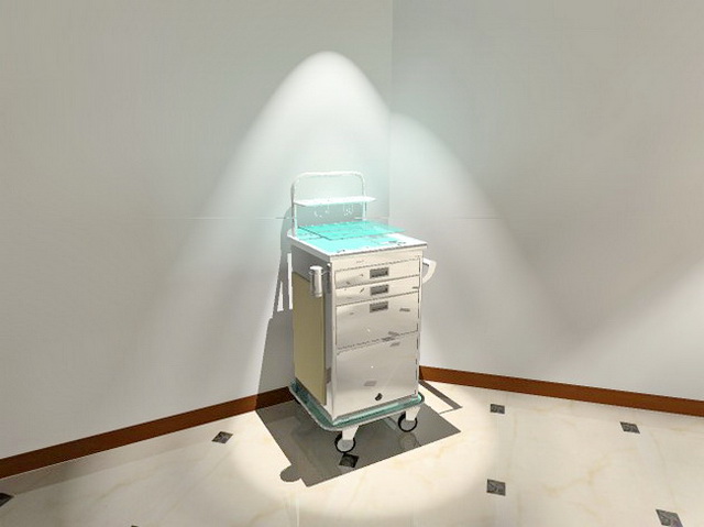 Medical cabinet cart 3d rendering