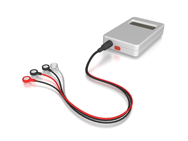 Holter monitor 3d rendering