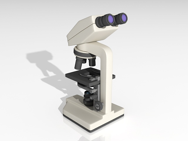 Compound microscope 3d rendering