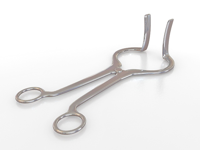 Surgical clamping tool 3d rendering