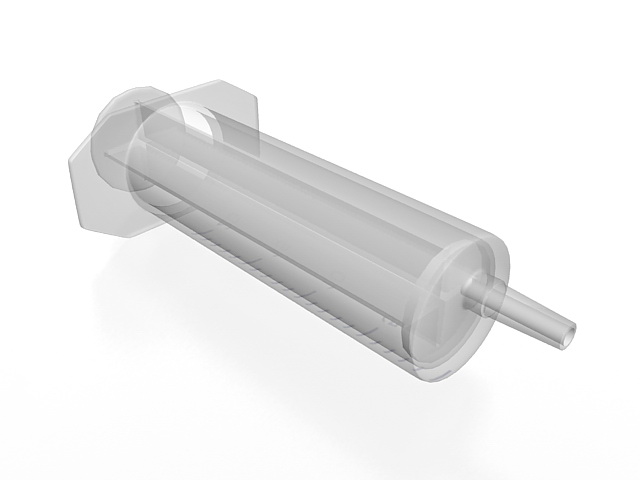 Disposable syringe 3d rendering