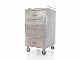 Medical carts with drawers 3d model preview