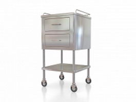 Medical supply cart with drawers 3d model preview