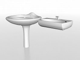 Bathroom wash basin sinks 3d model preview