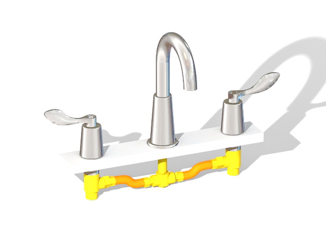 Two handle faucet 3d rendering