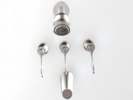 Wall mount shower faucets 3d model preview