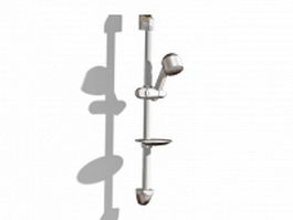 Shower head with slide bar 3d model preview