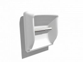 Recessed toilet paper holder 3d model preview