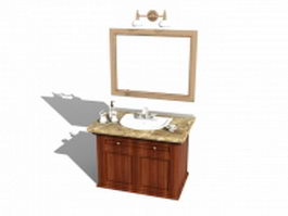 Marble bathroom vanity 3d model preview