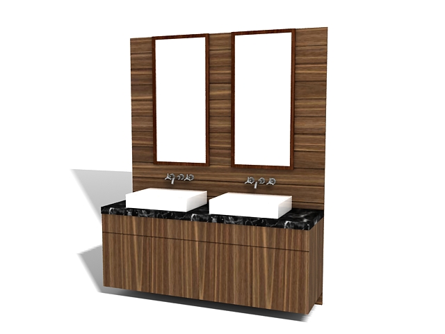 Double bathroom vanity 3d rendering