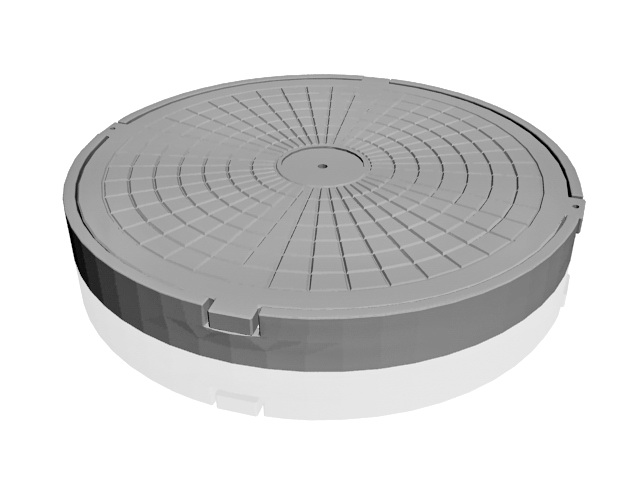 Round manhole cover 3d rendering