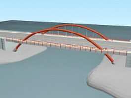 Tied arch bridge 3d model preview