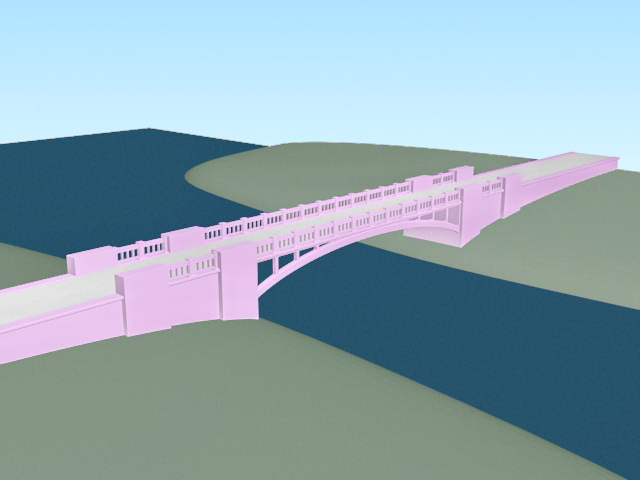Arch bridge 3d rendering
