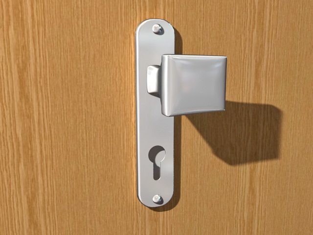 Door knob and lock 3d rendering