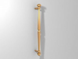 Brass door pull hardware 3d model preview