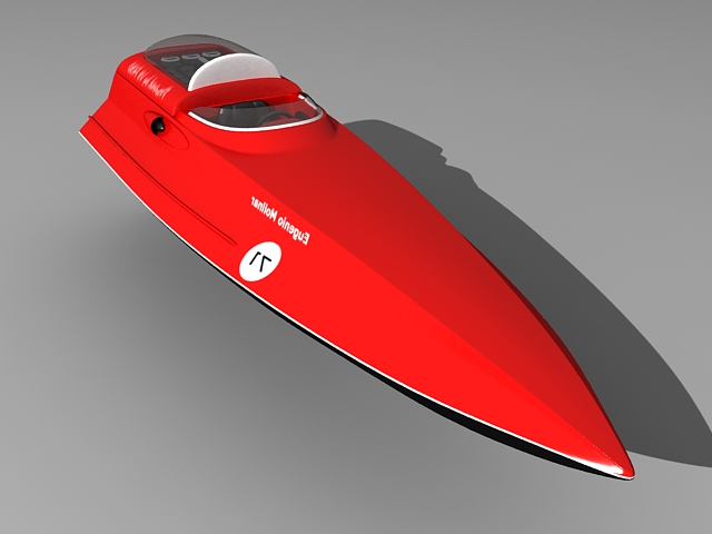 Ferrari speed boat 3d rendering