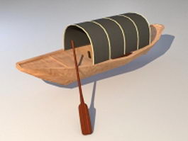 Ancient Chinese fishing boat 3d model preview