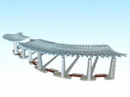 Landscape plaza canopy 3d preview