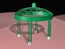 Round metal gazebo 3d model preview