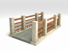 Small concrete garden bridge 3d model preview