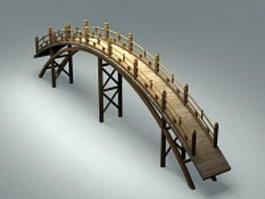 Japanese garden bridge 3d model preview