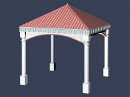Home outdoor structure gazebo 3d model preview